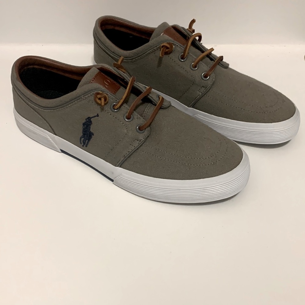 Polo mens canvas slip on sneakers in navy